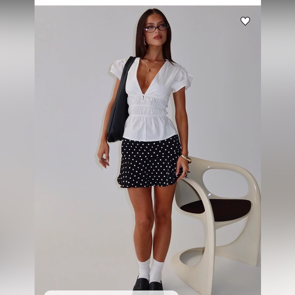 Abercrombie & Fitch Navy and White Polka Dot Mini Skirt